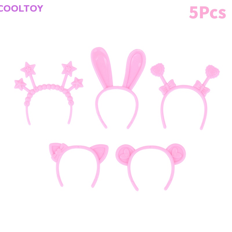 Set 5 Băng Đô Tai Thỏ / Mèo / Gấu Mini 30cm Dành Cho Búp Bê