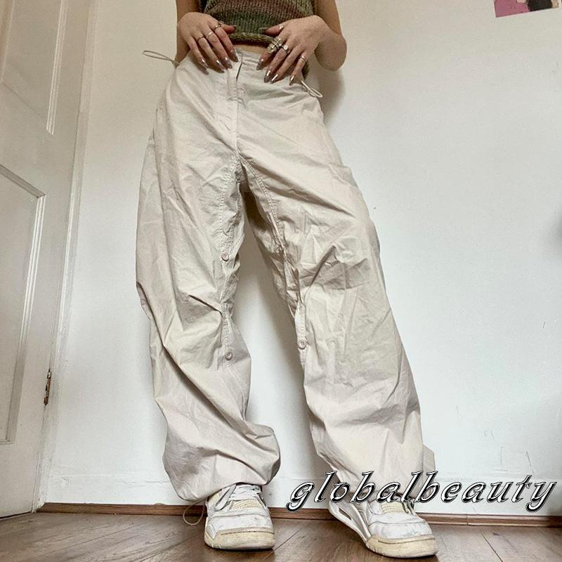 Quần Dài Dáng Rộng Lưng Cao Màu Sắc Đơn Giản Thời Trang Xuân Thu Cho Nữ