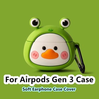 Hàng Sẵn Sàng! Vỏ Bảo Vệ Hộp Sạc Tai Nghe Airpods gen 3 / 3 Hình Vịt Mắt Ếch Vui Nhộn Dễ Thương