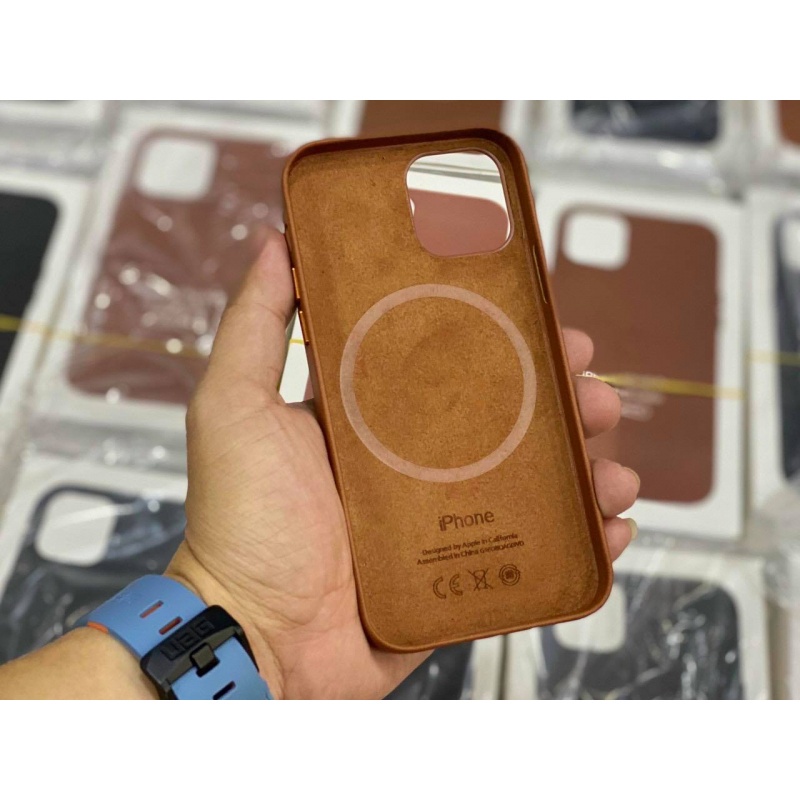 Ốp lưng da Leather case IPhone 12-IPhone 12 Pro-IPhone 12 Pro Max/Iphone 13/13 Pro/13 Pro Max hỗ trợ sạc không dây