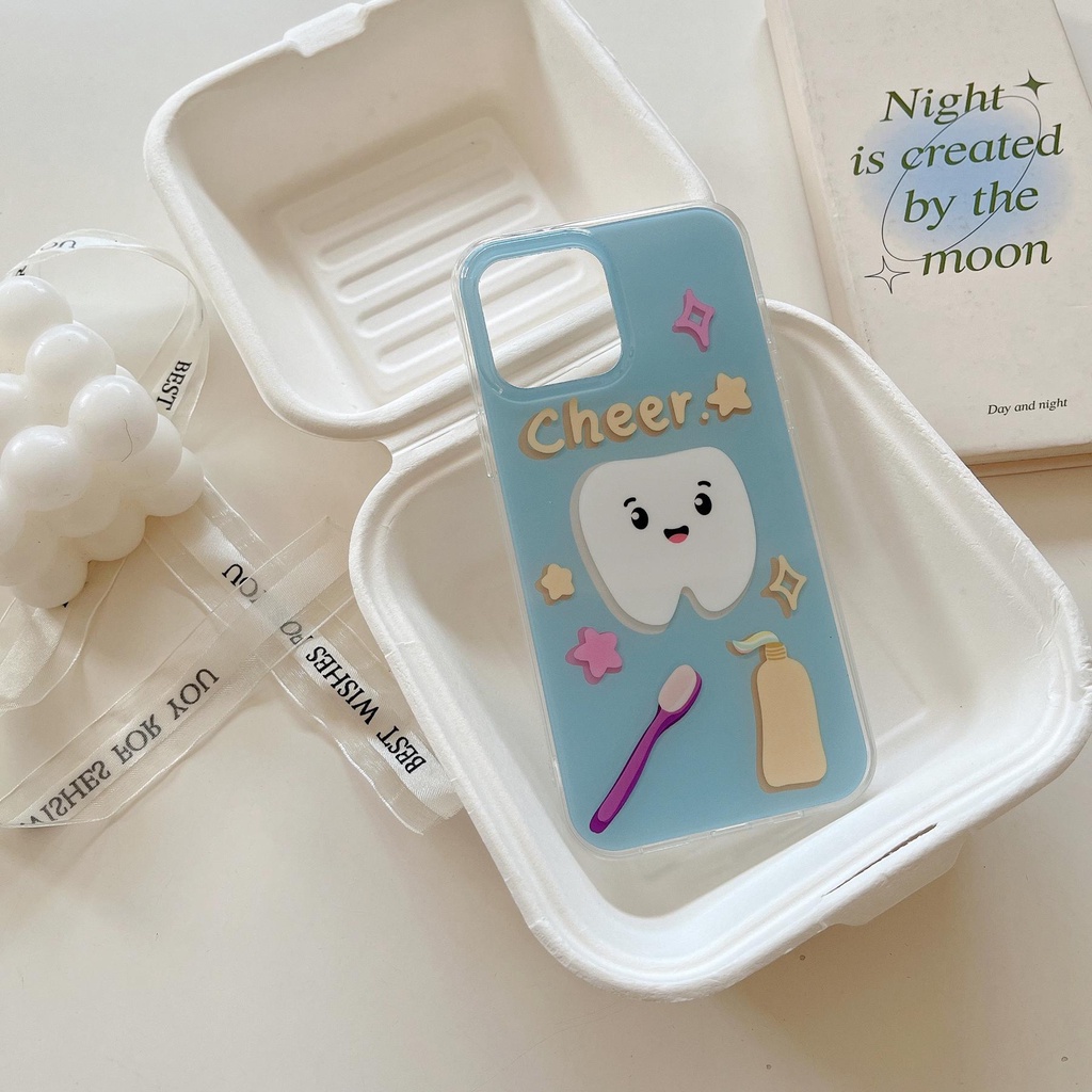 Ốp Điện Thoại TPU Mềm Trong Suốt Hai Mặt Chống Sốc Họa Tiết Hoạt Hình Dễ Thương Cho iPhone 14 13 12 11 Pro Max