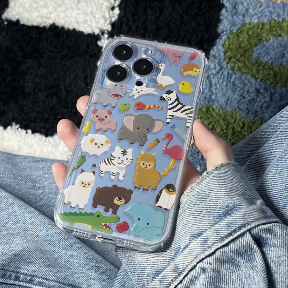 ✅Ốp Điện Thoại Mềm Chống Sốc Hình Động Vật Cho Iphone12 14pro 1178 Max6In13Plus SP8F
