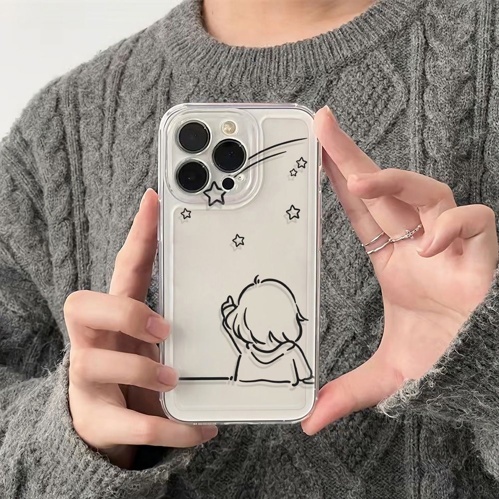 ✅Ốp Điện Thoại Dẻo Họa Tiết Cô Gái Đơn Giản Chống Sốc Cho Iphone 13 max11 plus 14Pro786Iniphone12