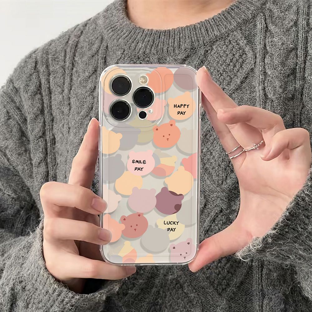 ✅Ốp Điện Thoại Mềm Chống Sốc Họa Tiết Gấu 33DW Cho Iphone 12 6 11 Plus 14 Pro 1378