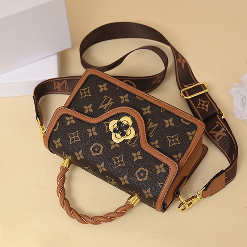 Túi Đeo Chéo Vuông Nhỏ In Họa Tiết Hình Học Màu Sắc Tương Phản Phong Cách Cổ Điển Thời Trang Cho Nữ