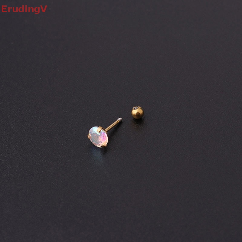 1 Khuyên Tai Dạng Xoắn Ốc Đính Đá Zircon Nhiều Màu Cho Nữ