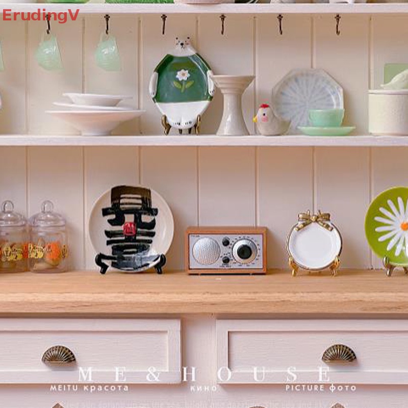 Giá Đỡ Đĩa Trưng Bày Mini Bằng Kim Loại Cho Nhà Búp Bê 1 / 6