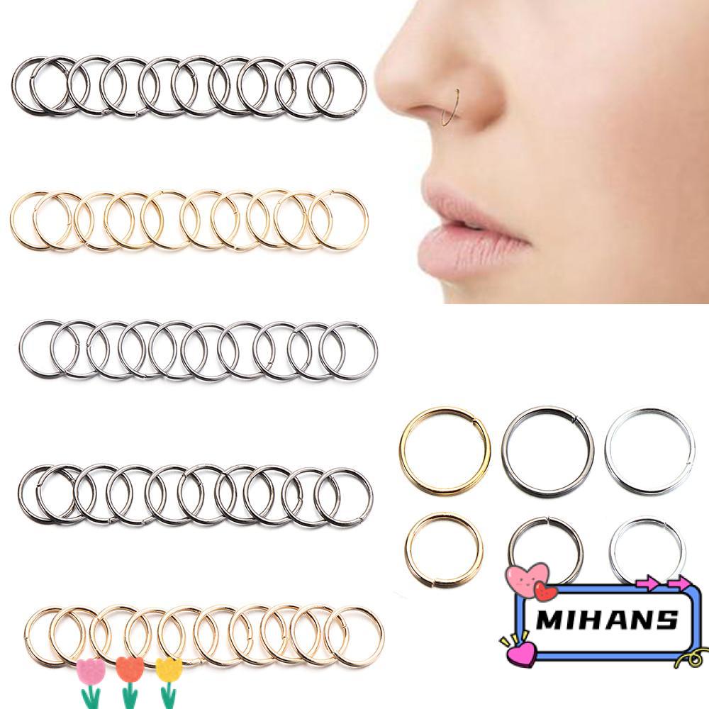 Bộ 60 Chiếc Nhẫn Mũi Chất Lượng Cao|Bông Tai HợP Kim DạNg TròN Cho Nam Và Nữ