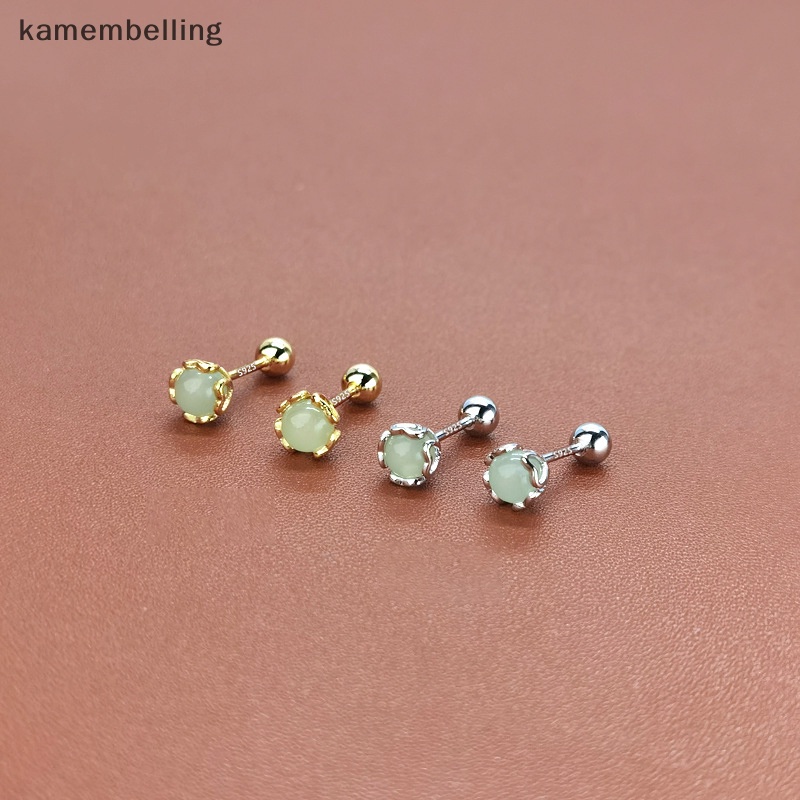 1 Đôi Khuyên Tai Ngọc Bích Dạng Xoắn Ốc Cho Nữ