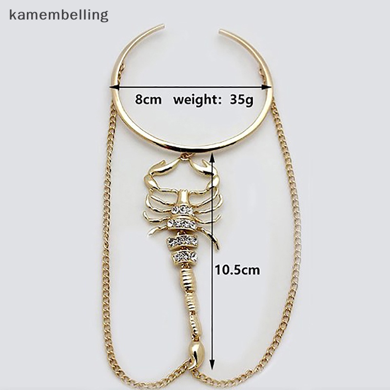 Kamembelling Vòng Đeo Tay Hình Bọ Cạp Đính Đá Phong Cách Retro Cho Nữ