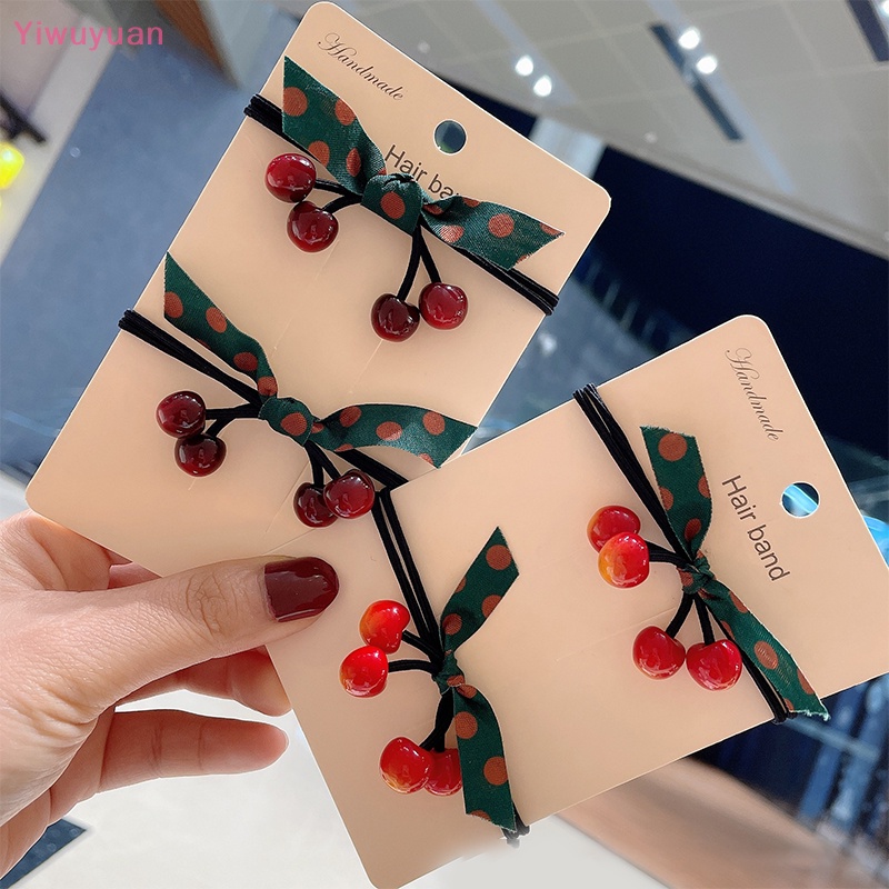 Dây Buộc Tóc Cao Su Co Giãn Hình Quả Cherry Phong Cách Hàn Quốc Mới