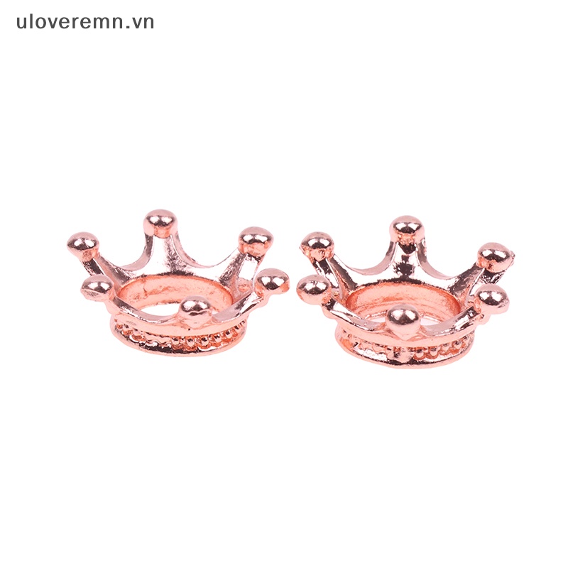 Set 2 Vương Miện Mini Bằng Nhôm Mạ Vàng Bạc 1: 12 Trang Trí Nhà Búp Bê