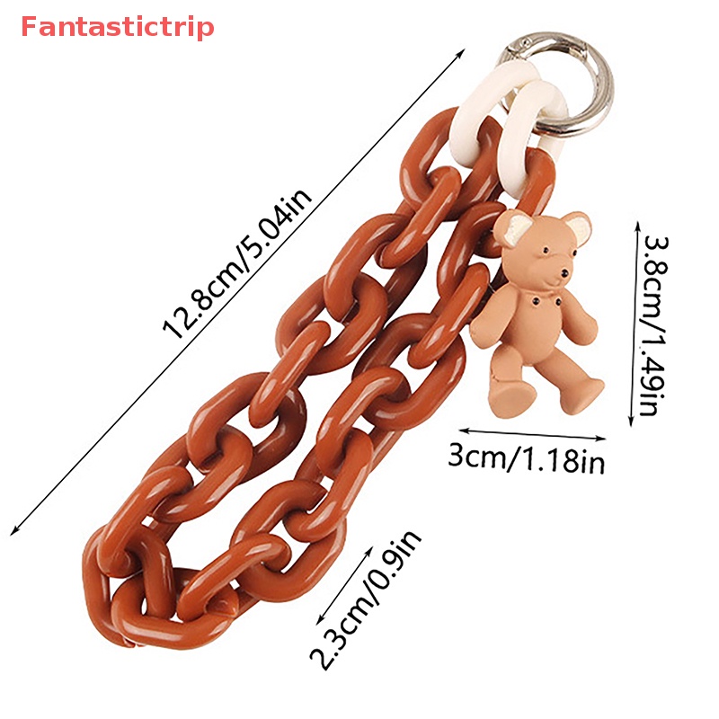 [Fantastictrip] Móc Khóa Hình Gấu Hoạt Hình Dùng Trang Trí Ba Lô / Túi Xách / Ô Tô Mới