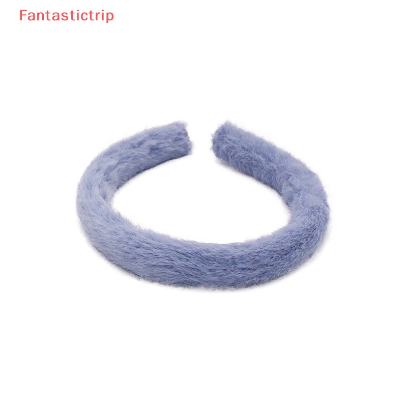 Băng Đô Cài Tóc Bằng Lông Thỏ Dày Dặn Ấm Áp Thời Trang Cho Nữ