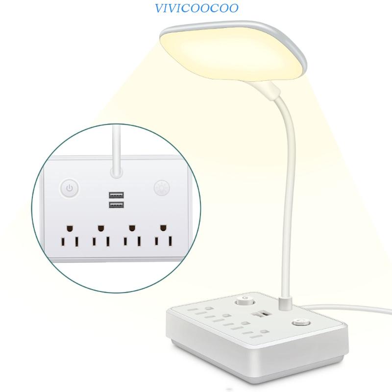 Vivi Dải Đèn LED Bảo Vệ Ổ Cắm US Kèm 4 Ổ Cắm Và 2 Cổng USB