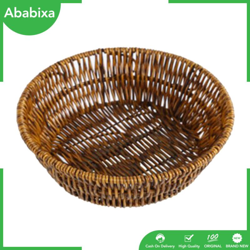 [Ababixa] Rổ Đựng Trái Cây / Rau Củ Bằng Nhựa PP Bện Mây Màu Nâu Để Bàn Phục Vụ Nhà Hàng