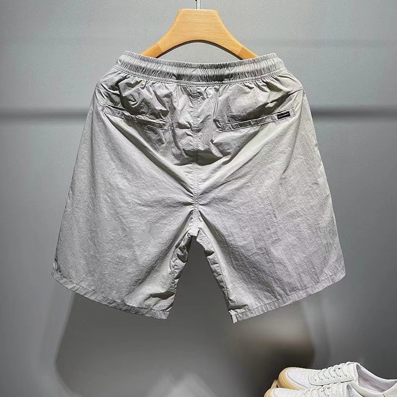 Quần Short nylon Thêu Nhãn Hiệu Hình Vuông Thời Trang Thường Ngày