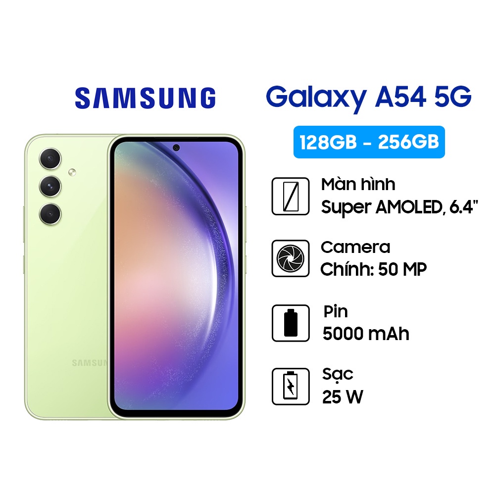 Điện thoại Samsung Galaxy A54 5G - Hàng Chính Hãng, Mới 100%, Nguyên seal, Bảo Hành 12 Tháng