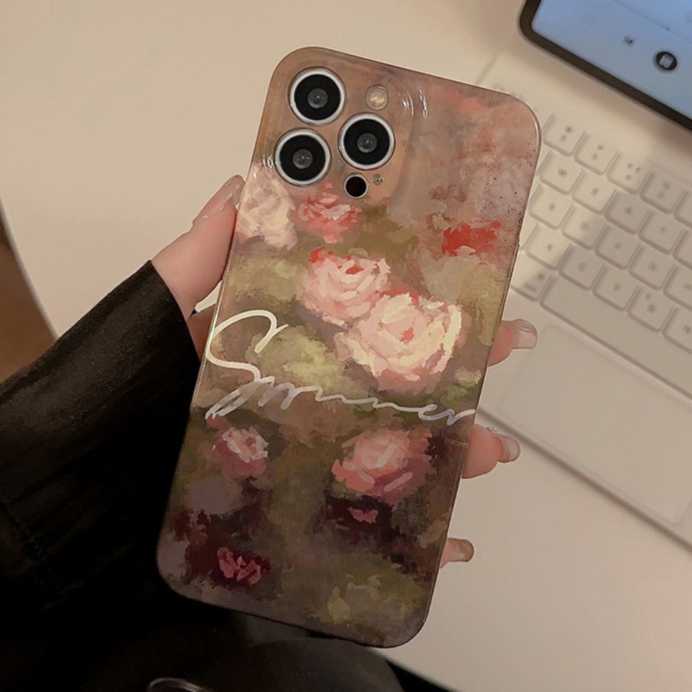 Ốp Điện Thoại TPU Mềm Chống Sốc In Hình Hoa Hồng Cổ Điển Cho IPhone 14 Pro Max 13 12 11 Pro Max XR XS Max 7 8 Plus SE