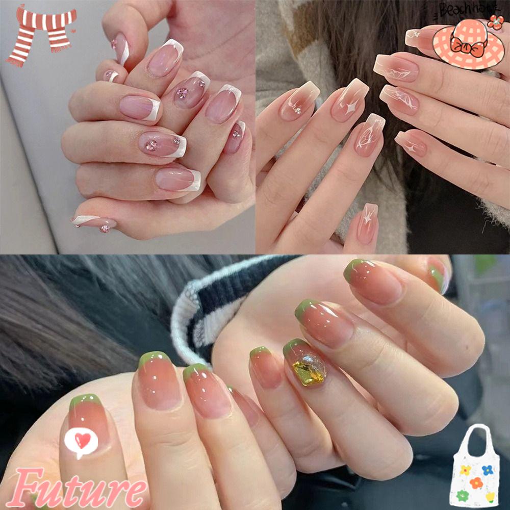 Bộ Móng Tay Giả Che Phủ Toàn Diện Phong Cách Pháp DIY