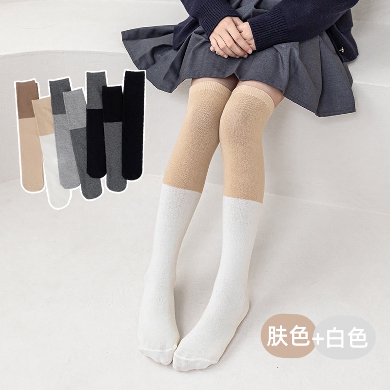 Vớ Dài Qua Gối Màu Sắc Thời Trang Xuân Thu Phong Cách Hàn Quốc Cho Bé Gái