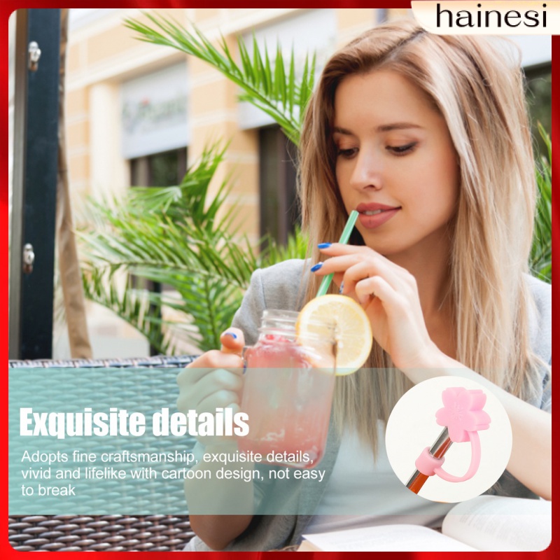 Set 8 Nắp Đậy Ống Hút Bằng Silicone Cao Su Mềm Cho Bé