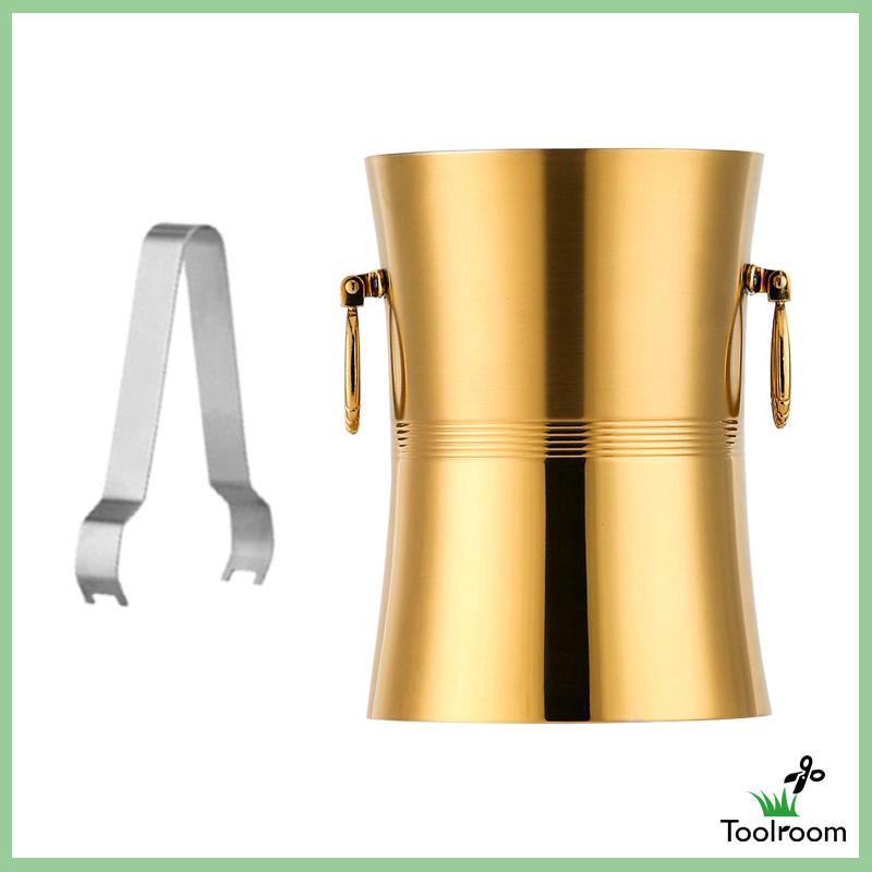 Xô Đựng Đá Bằng Kim Loại Cách Nhiệt Có Nắp Cho Tiệc BBQ