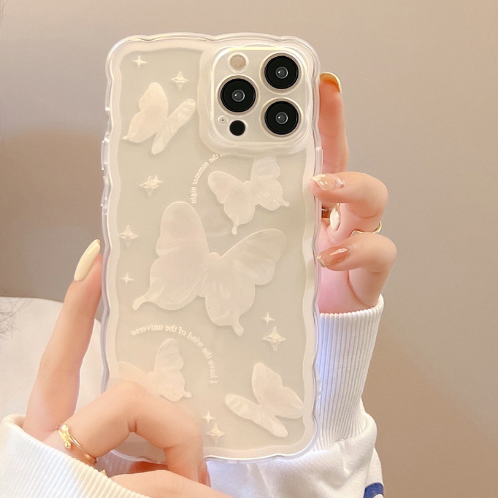 Ốp Điện Thoại TPU Mềm Chống Sốc Họa Tiết Bướm Cho IPhone 14 Pro Max 13 12 11 Pro Max XS XR 7 8 Plus