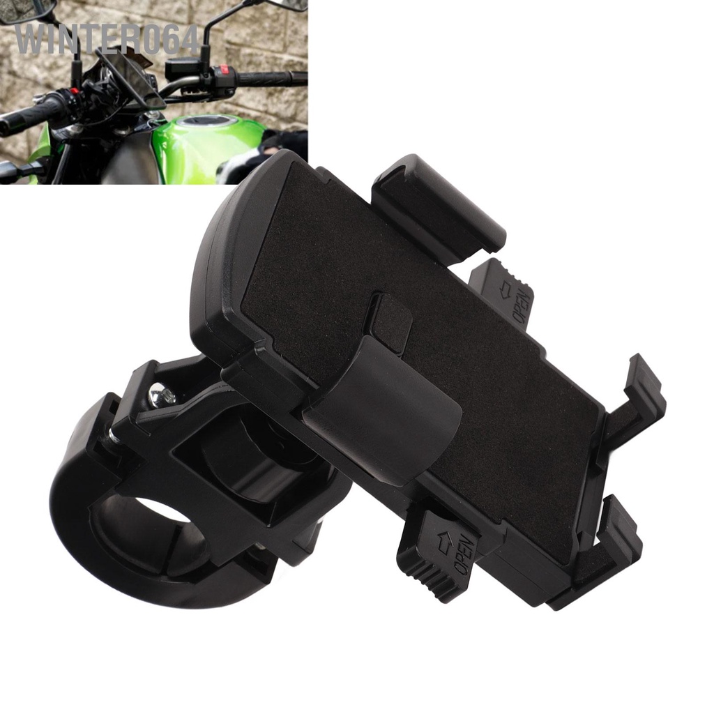 Winter064 Giá gắn điện thoại trên xe máy Kẹp tay lái có miếng đệm silicone lắp đặt nhanh cho di động 4 7‑6 7in