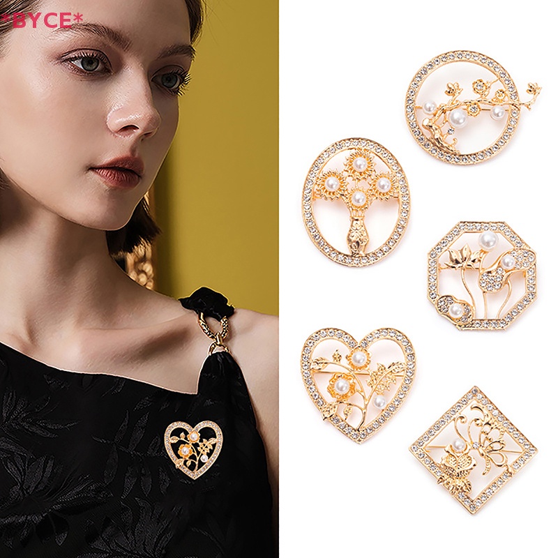 Ghim Cài Áo Hình Hoa Đính Ngọc Trai Nhân Tạo Thời Trang Cho Nữ Mới