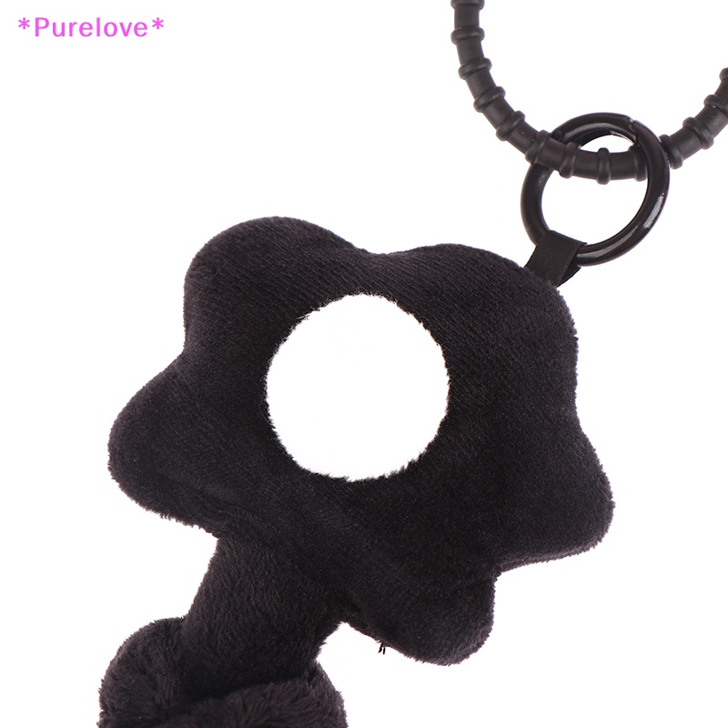 Móc Khóa Hình Bông Hoa Màu Đen Mềm Mại Xinh Xắn Mới