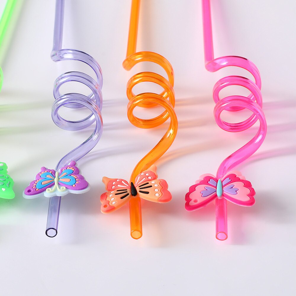Ống Hút 26cm Hình Bướm Nhiều Màu Sắc Có Thể Tái Sử Dụng Trang Trí Tiệc Sinh Nhật Cho Bé Gái