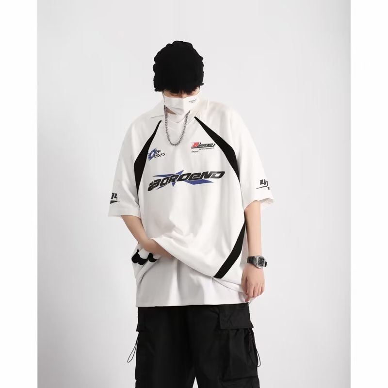 Áo Thun polo Tay Ngắn Phong Cách Retro Mỹ Cá Tính