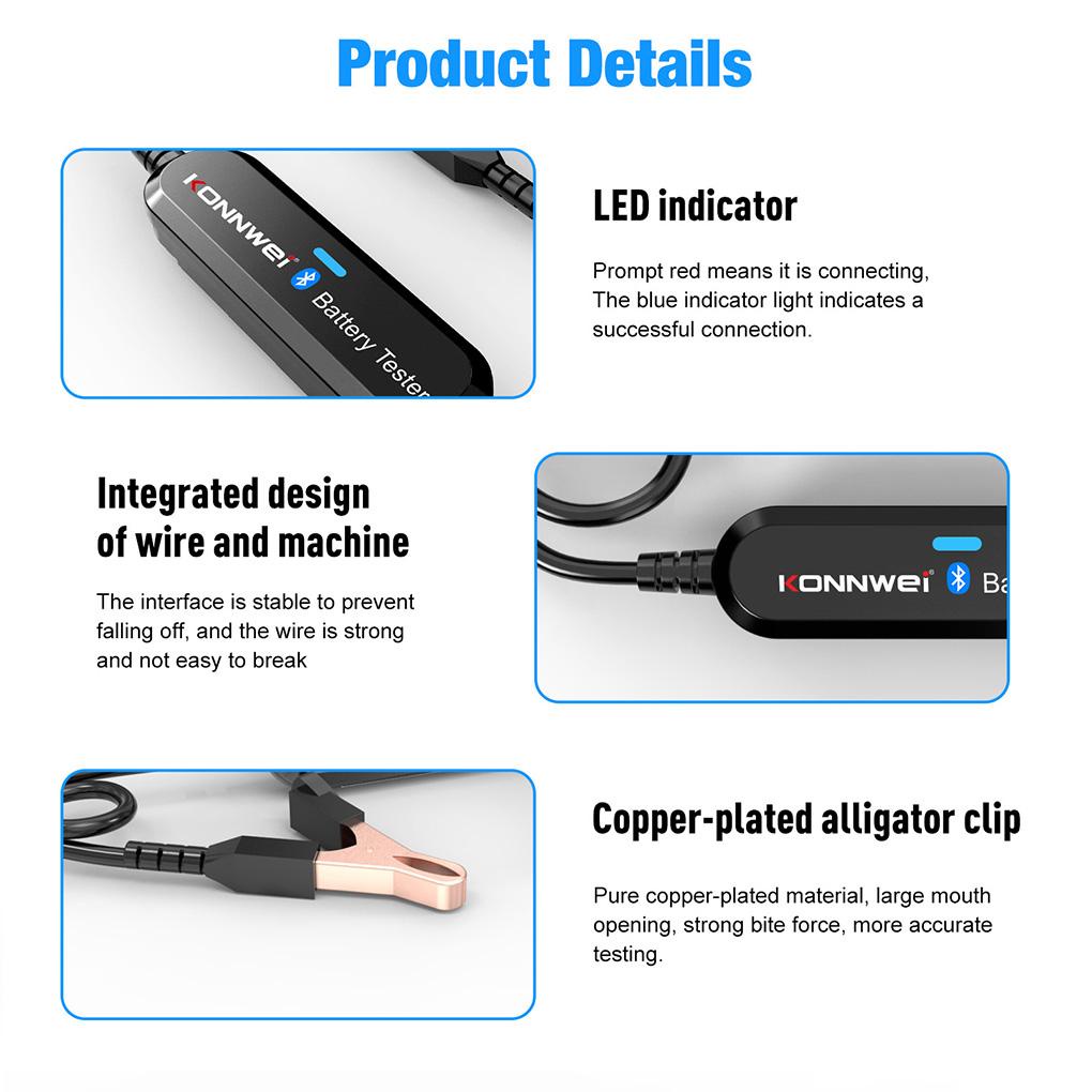 Thiết Bị Kiểm Tra Dung Lượng Pin Xe Hơi Kết Nối Bluetooth 12V BK100