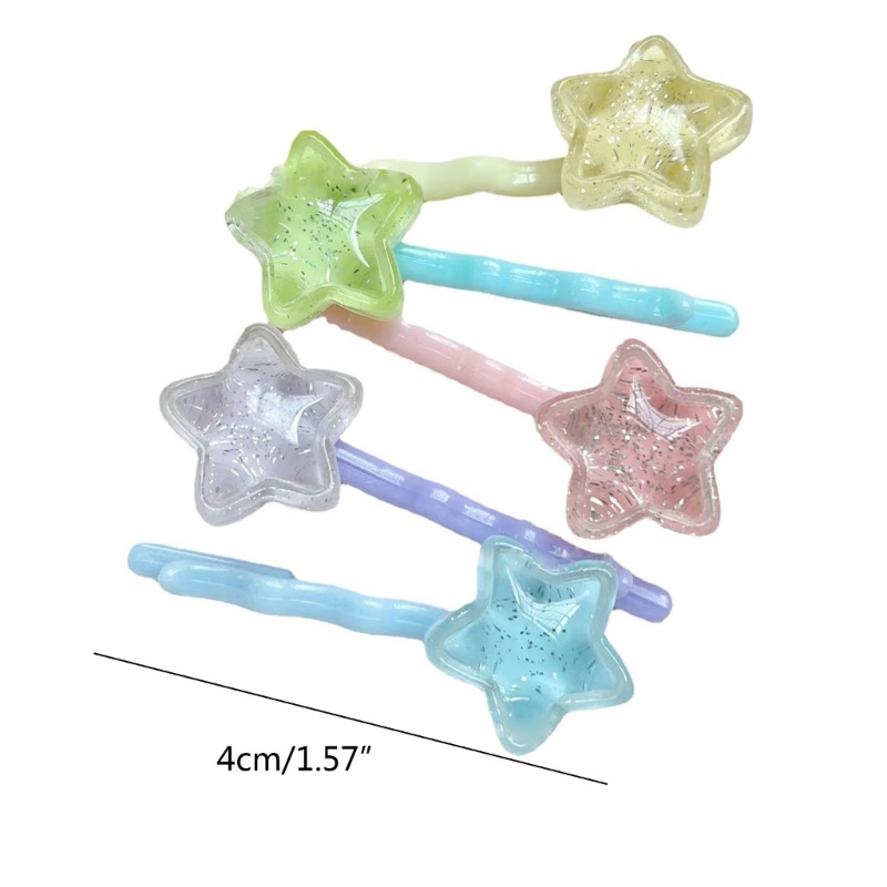 Set 5 Kẹp Tóc Hình Ngôi Sao Nhiều Màu Sắc Thời Trang