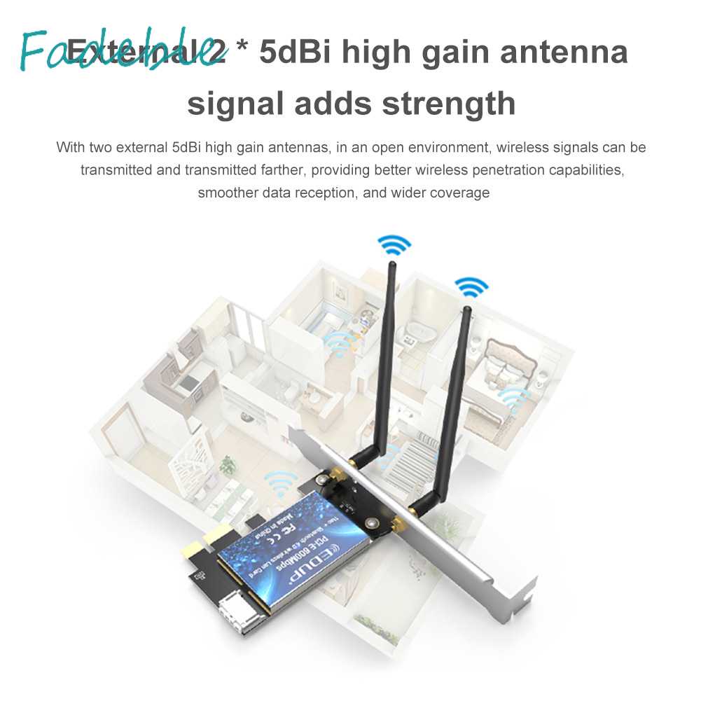 Thẻ Mạng WiFi Băng Tần Kép 2.4GHz / 5GHz Bluetooth 4.0