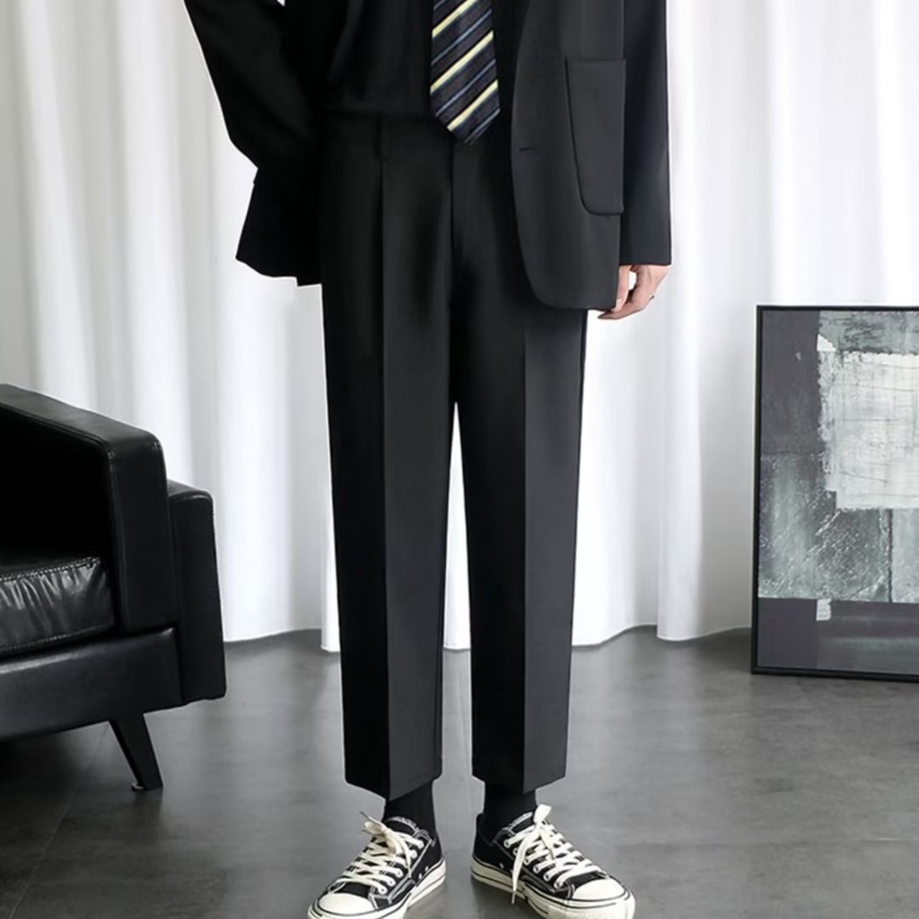 Quần Dài Ống Rộng Vải Lụa Mát Thời Trang Đường Phố Mỹ Cá Tính Cho Nam