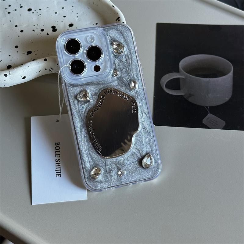 Ốp Điện Thoại Họa Tiết Vân Kim Cương Tráng Gương Sang Trọng Chống Rơi Cho Iphone 14promax 13 11 14pro 13pro 14