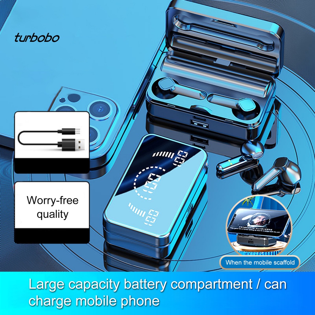 Tai Nghe Bluetooth Thể Thao turbobo Có Đèn LED Chuyên Dụng Cho Điện Thoại