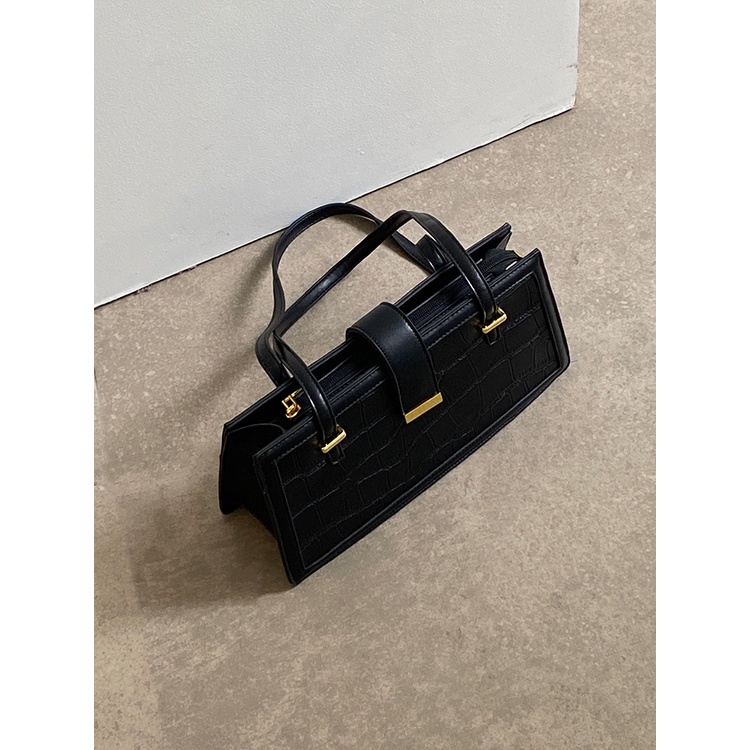 Túi Xách Vân Da Cá Sấu Màu Đen Cỡ Lớn Thời Trang Sang Trọng Cho Nữ