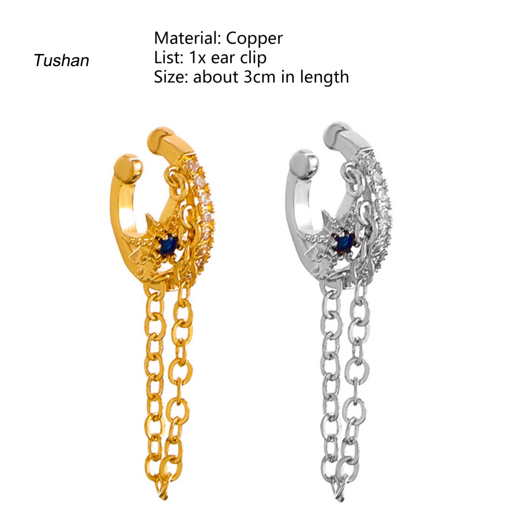 1 Khuyên Kẹp Vành Tai Bằng Đồng Không Cần Khoan Lỗ Thời Trang Dự Tiệc