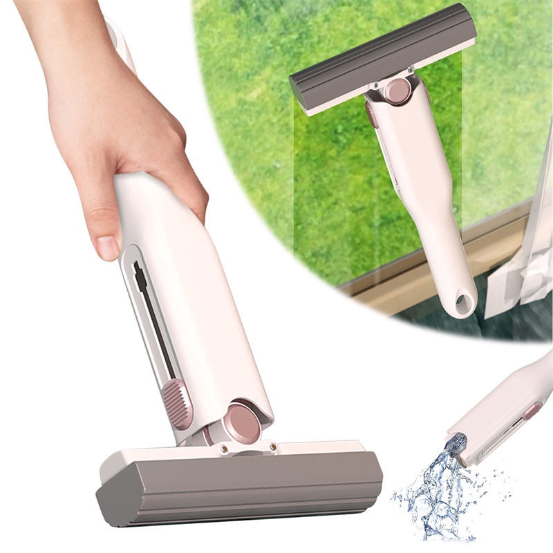 Cây Lau Tự Vắt GẤP GỌN MINI, cây lau Kính Mini Có Thể Thu Gọn Tiện Dụng Cho Nhà Bếp Phòng Tắm