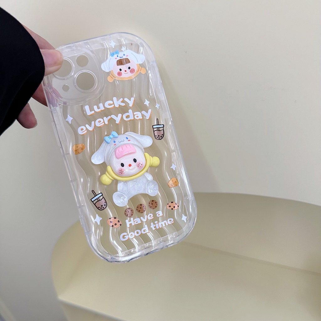 Ốp Điện Thoại Silicon TPU Mềm Trong Suốt Họa Tiết Hoạt Hình 3D Dạ Quang Chống Sốc Cho iPhone 13 12 11 Pro Max 14 Plus