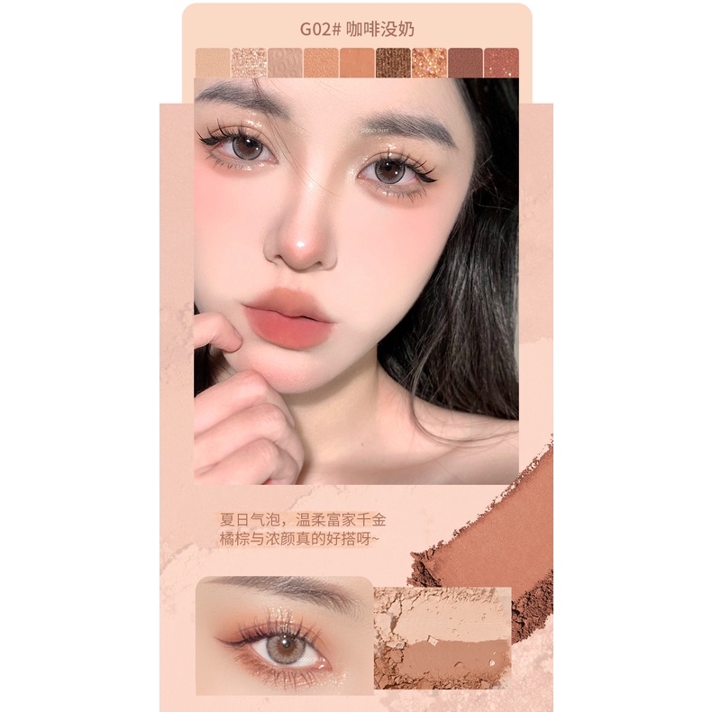 Bảng Phấn Mắt GOGO TALES Chín Màu Tông Đất Ngọc Trai