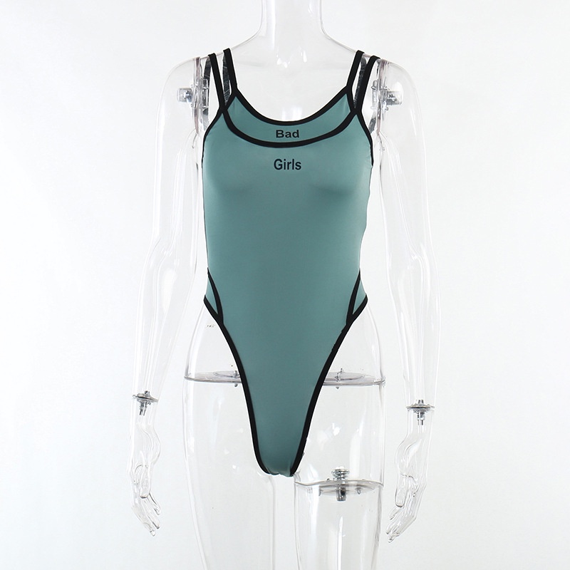 Bộ Áo Liền Quần Dáng Ôm In Chữ Thời Trang Cho Bạn Gái