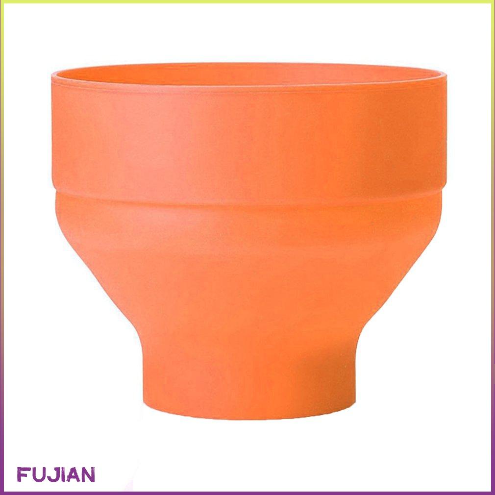 Microwave Foldable Popcorn Bucket Silicone Bowl Creative High Temperature Resistant Large Covered [B/9]