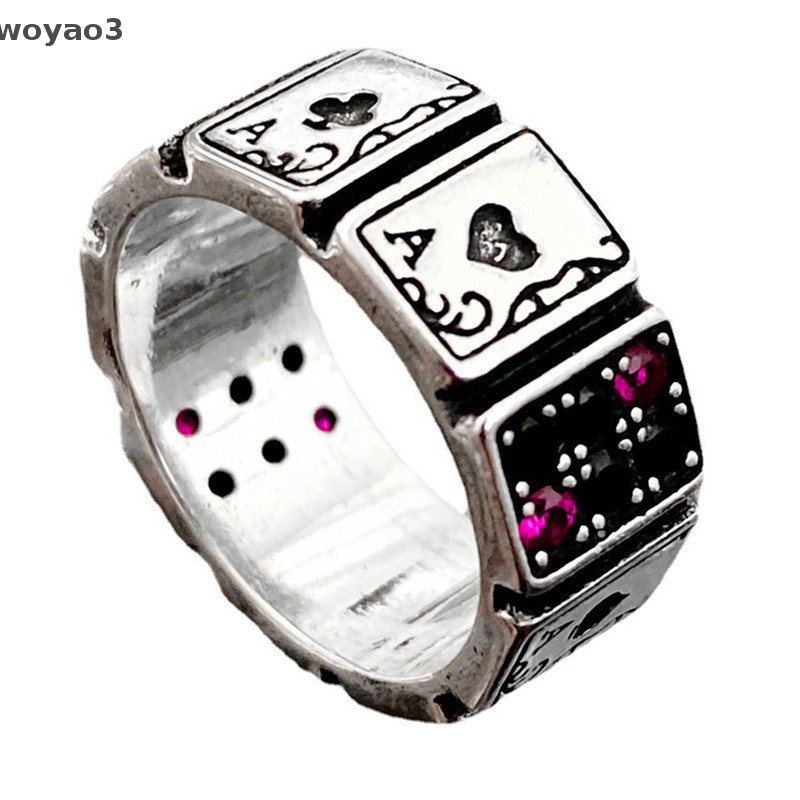 Nhẫn Đính Đá Zircon Hình Thẻ Bài Dễ Thương Thời Trang Cho Nữ woyao3