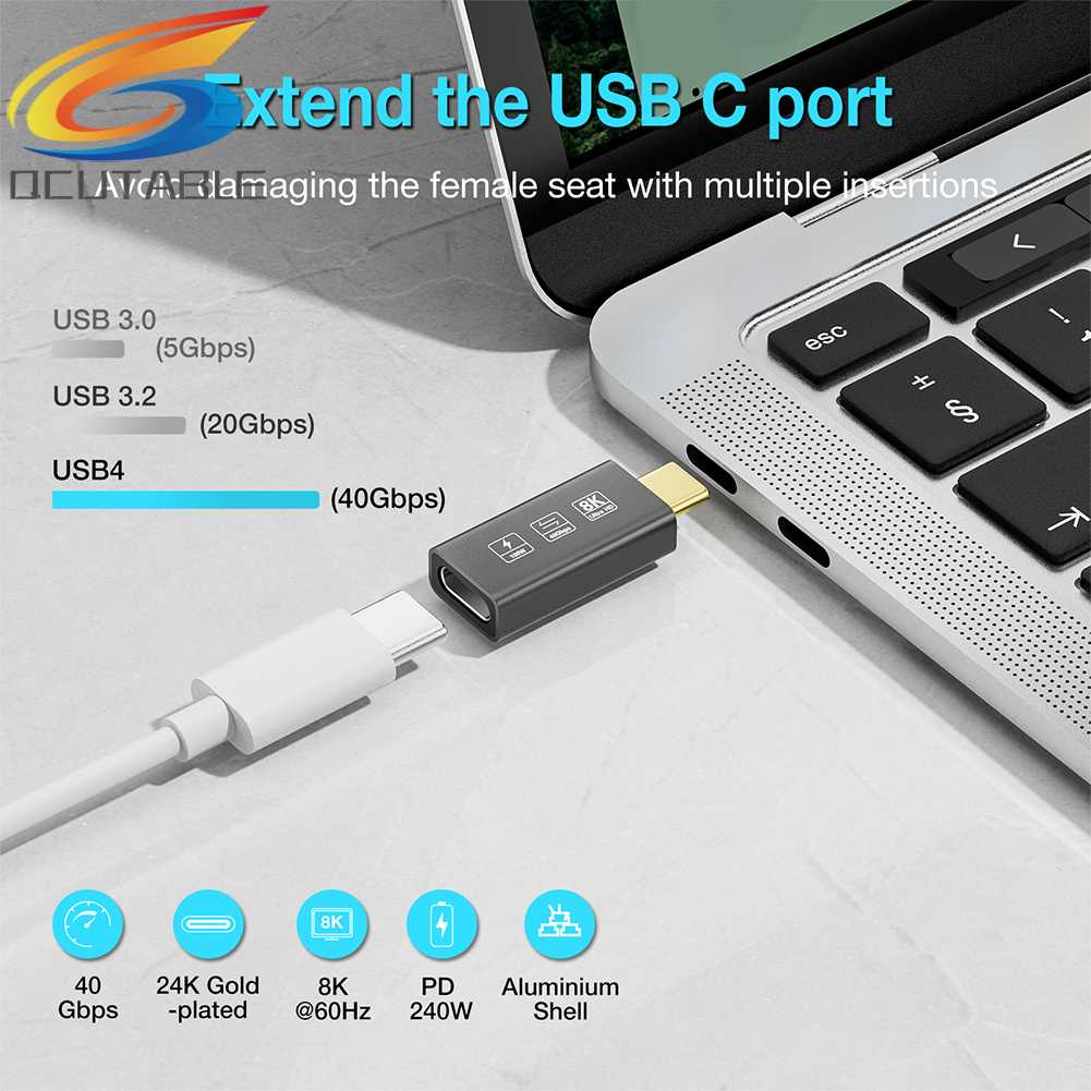 Đầu Chuyển Đổi Type C 8K HD Type-C Sang Ổ Cắm 60hz Chuyên Dụng Cho Máy Tính / Laptop