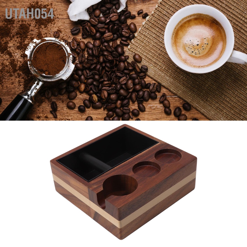 Utah054 Hộp Cà Phê Bằng Gỗ 4 Trong 1 Gõ Đựng Bã Cho Nhà Bếp Căng Tin Hàng Phương Tây Thanh