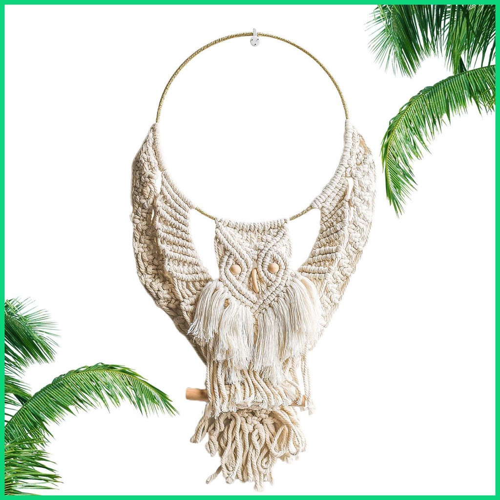 Dây Treo Tường Trang Trí Hình Chim Cú Phong Cách Boho